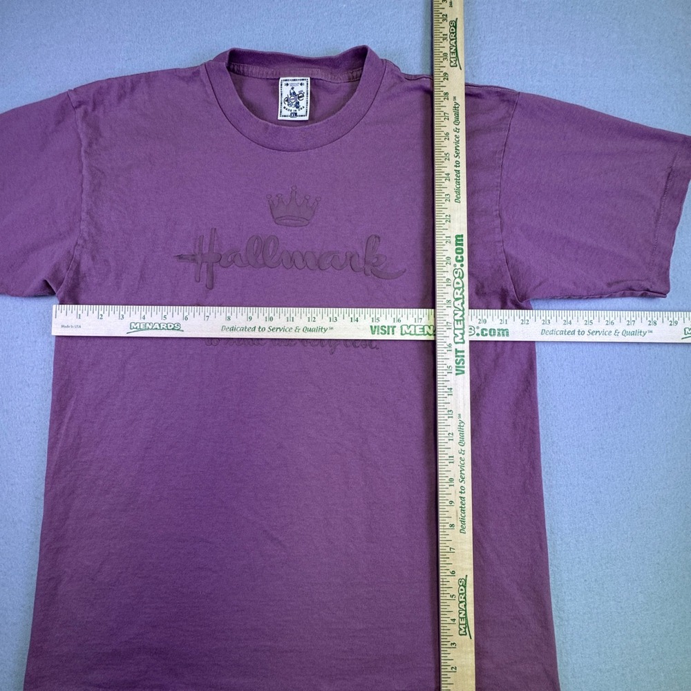 Vintage Alore Hallmark Puff Print T-Shirt XL Purple Made in USA Single Stitch - Picture 4 of 6